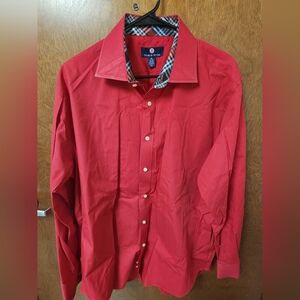 Tommy Hilfiger Men's Red Casual Button Down Shirt